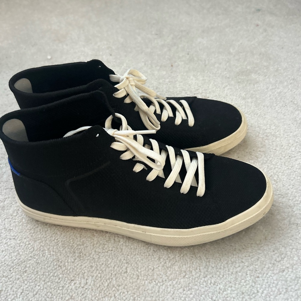 Rothy's Black and White High-Top Sneakers Minimalist Design